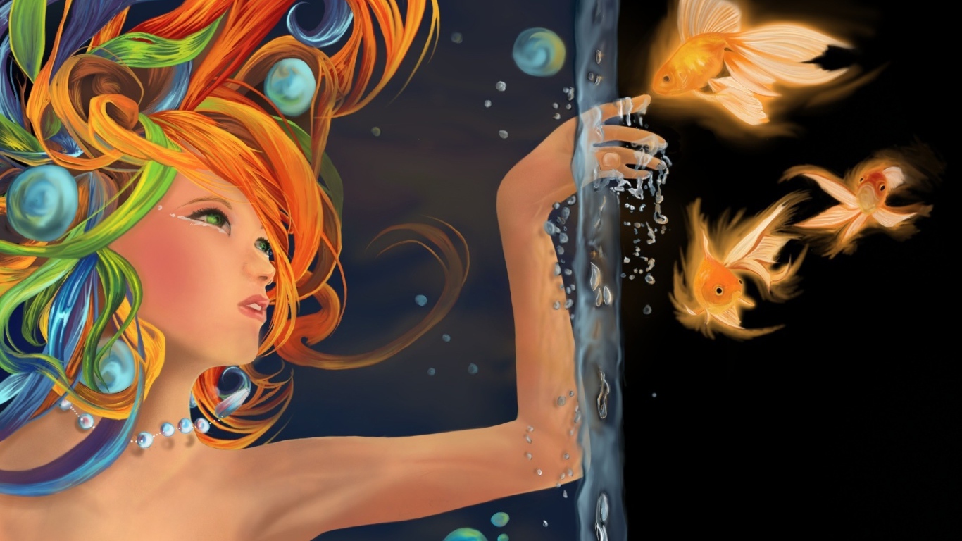 Русалка в аквариуме