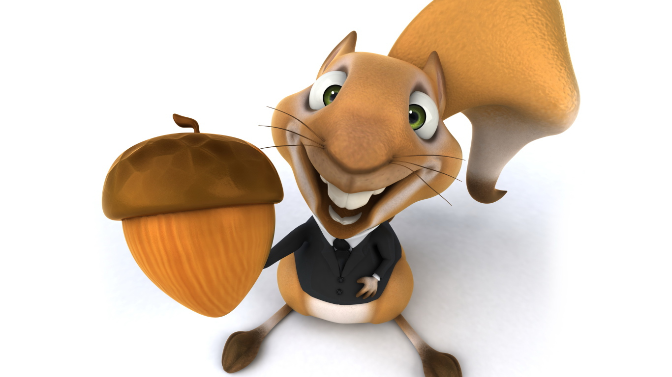 Белка с орехом