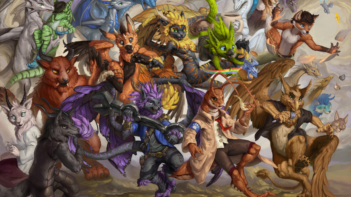 Семейство разных монстров