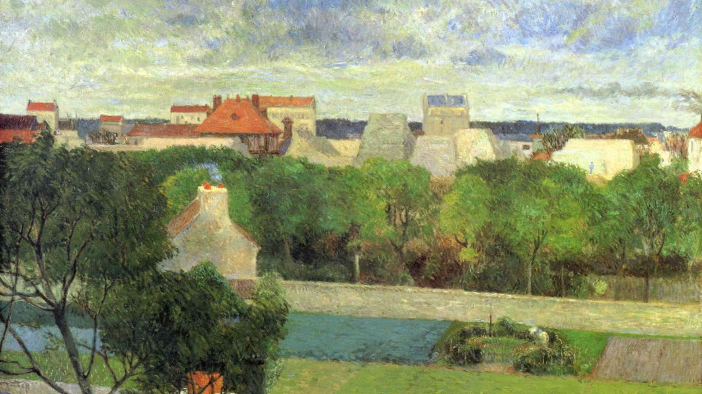 Картина Сезанна - Красивый город