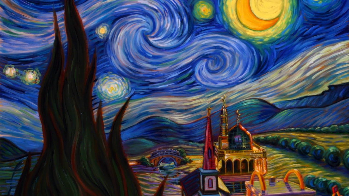 Painting of Vincent Van Gogh - Moon