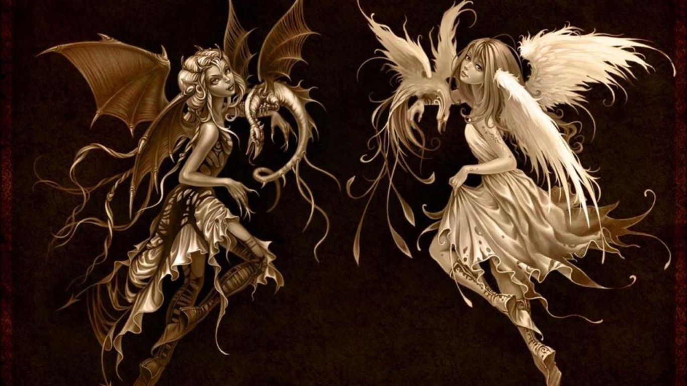 Черный и белый ангелы