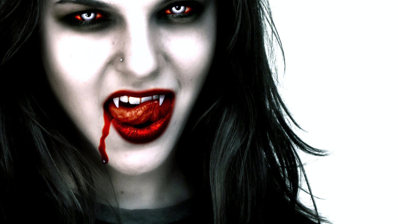 Кровавая девушка вампир
