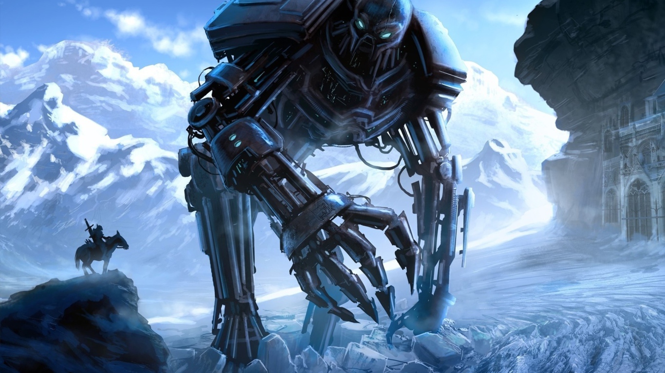 Робот великан и всадник