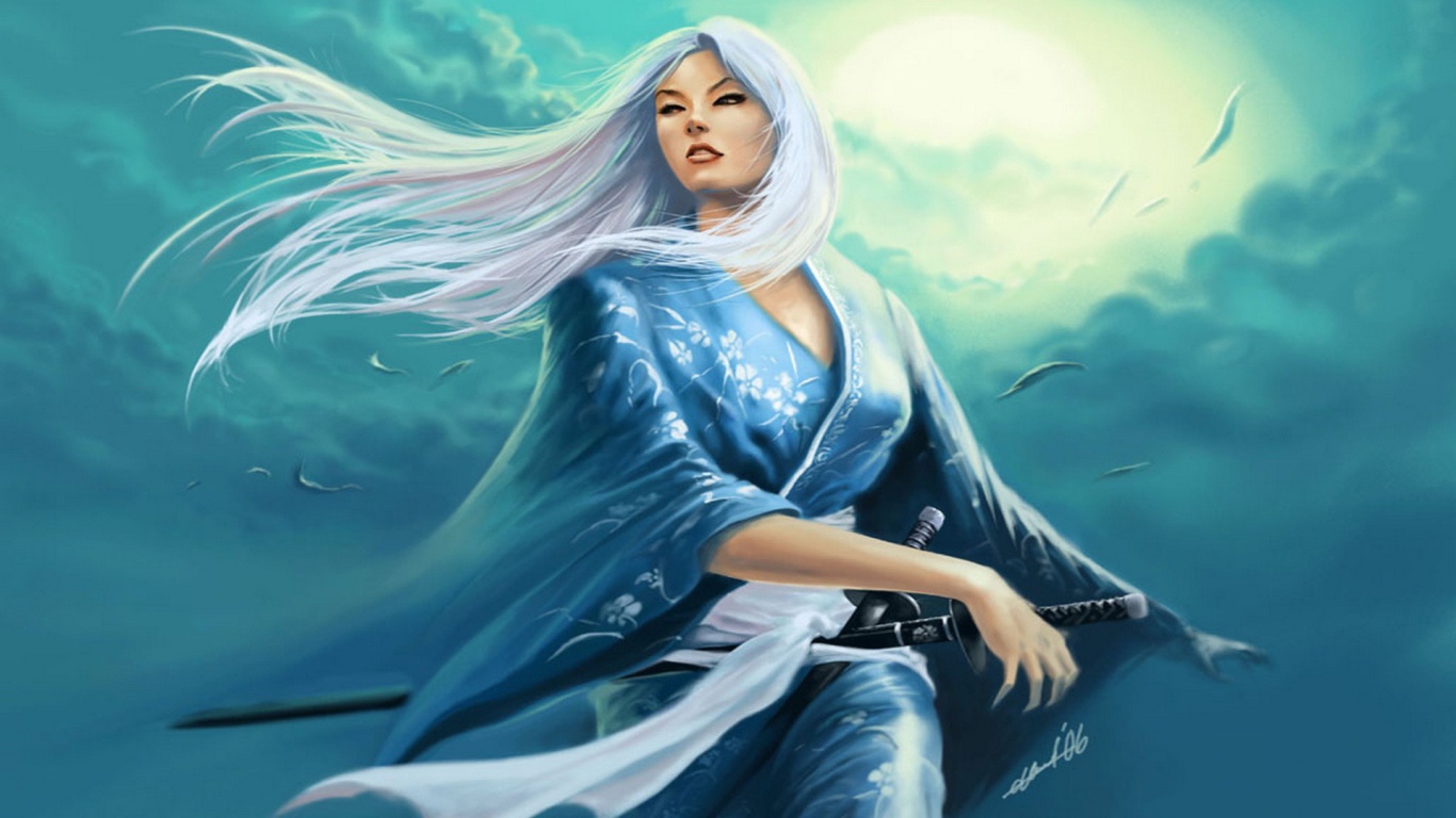 Богиня с белыми волосами