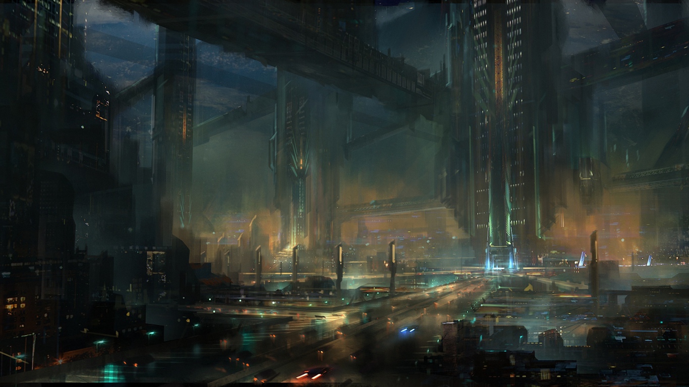 Ночные огни большого города