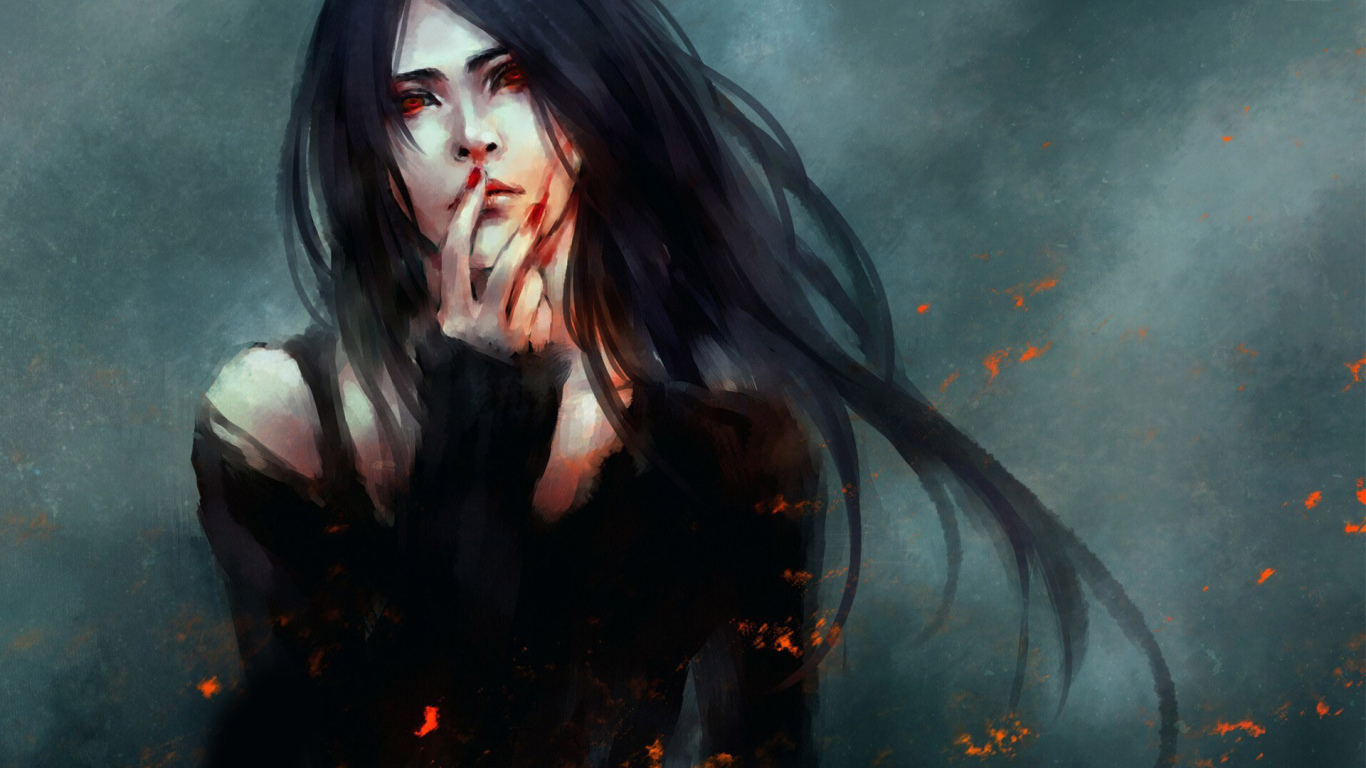 Чувствительная девушка вампир