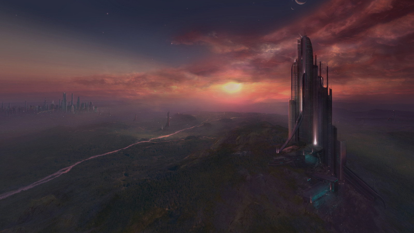 Пейзаж фантастической планеты