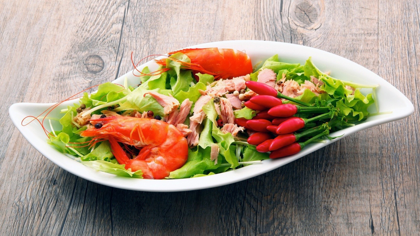 Ланч с креветками