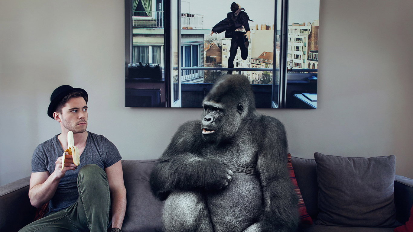 Обезьяна хочет банан