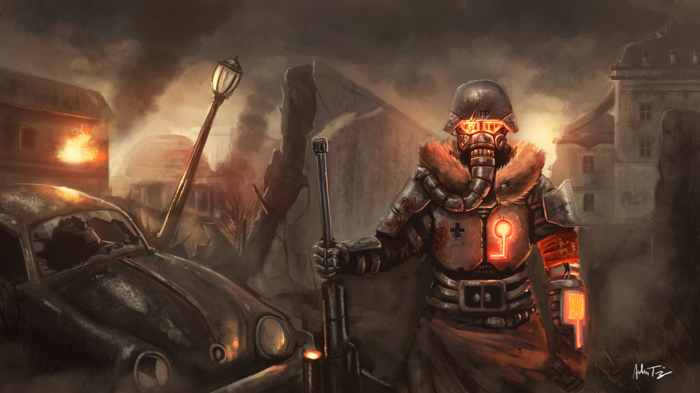 Воин в каске