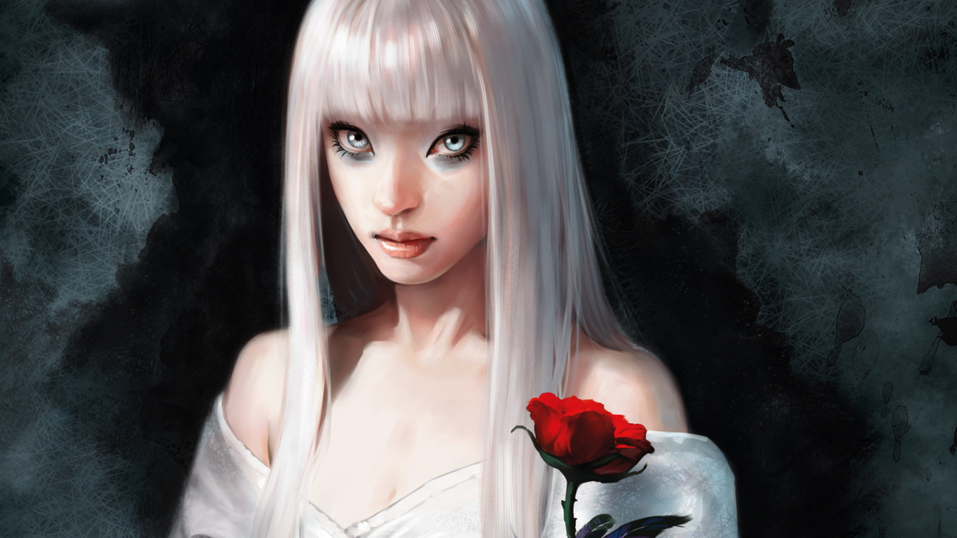 Девушка с красной розой