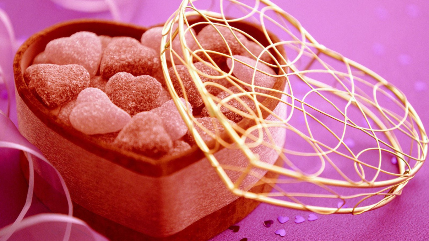 Сердца леденцы на День Святого Валентина 14 февраля