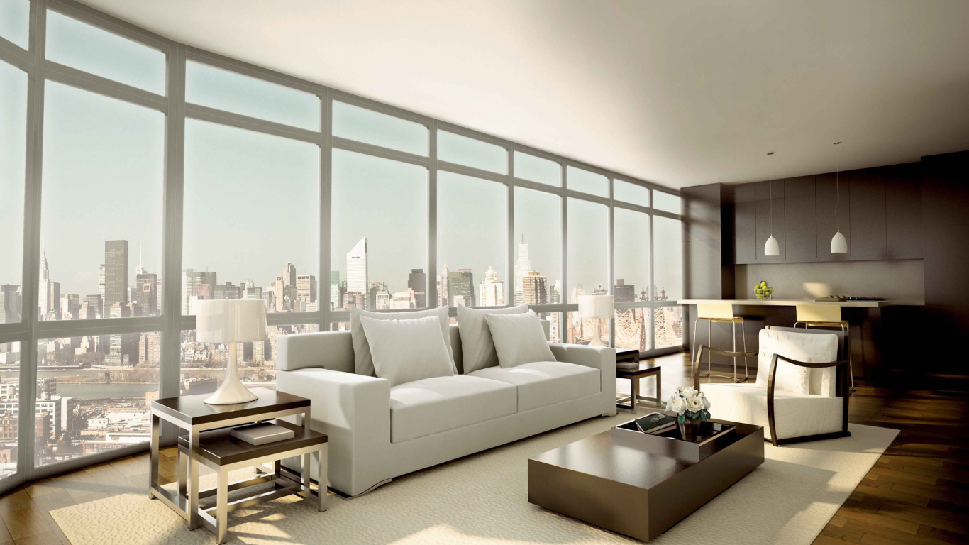 Гостиная в светлых тонах