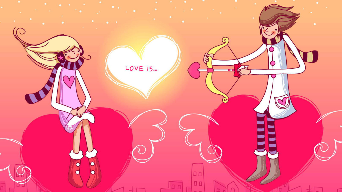 Сердечки с крыльями для влюбленных