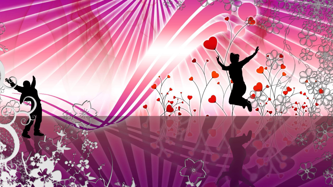 Пара танцует абстрактный танец