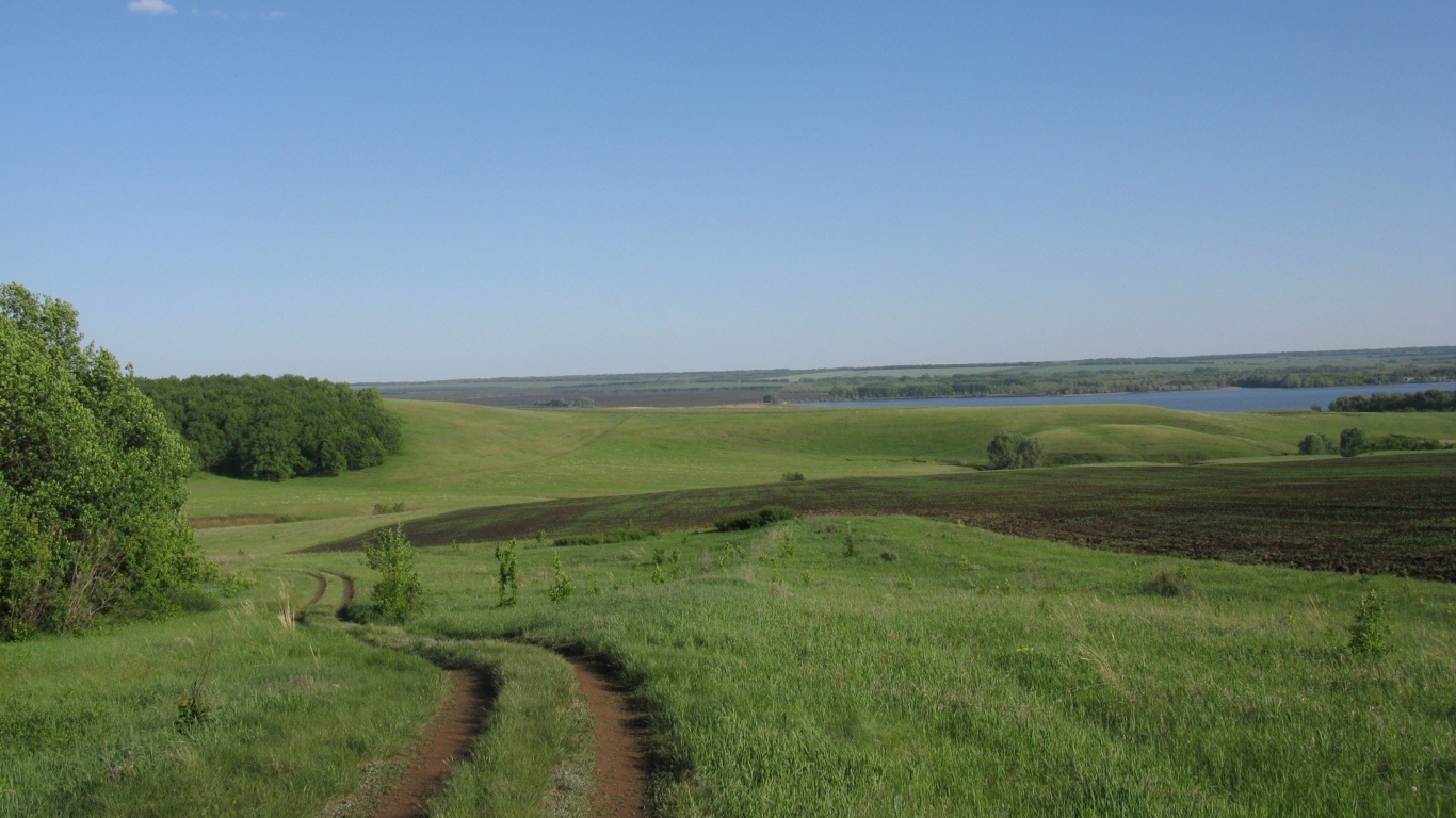 Поле и река