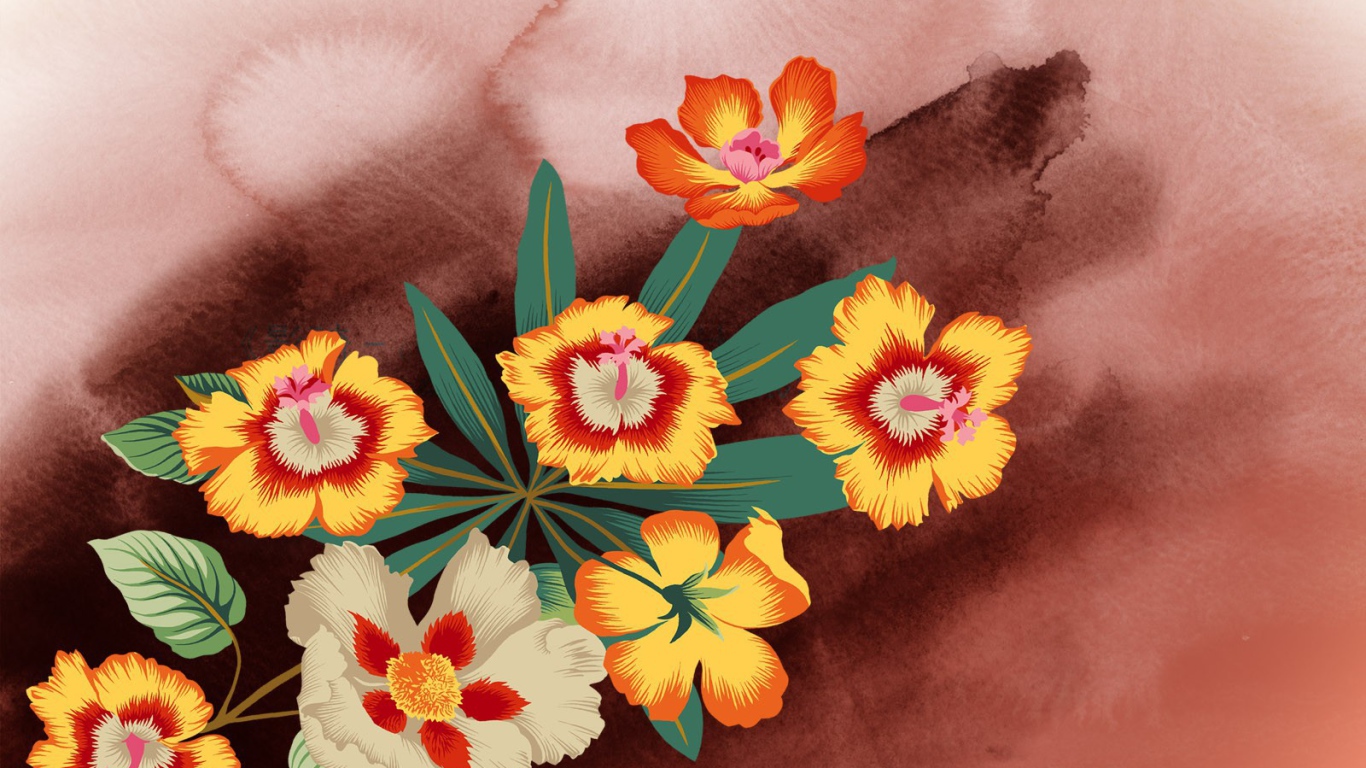 Разноцветные цветки