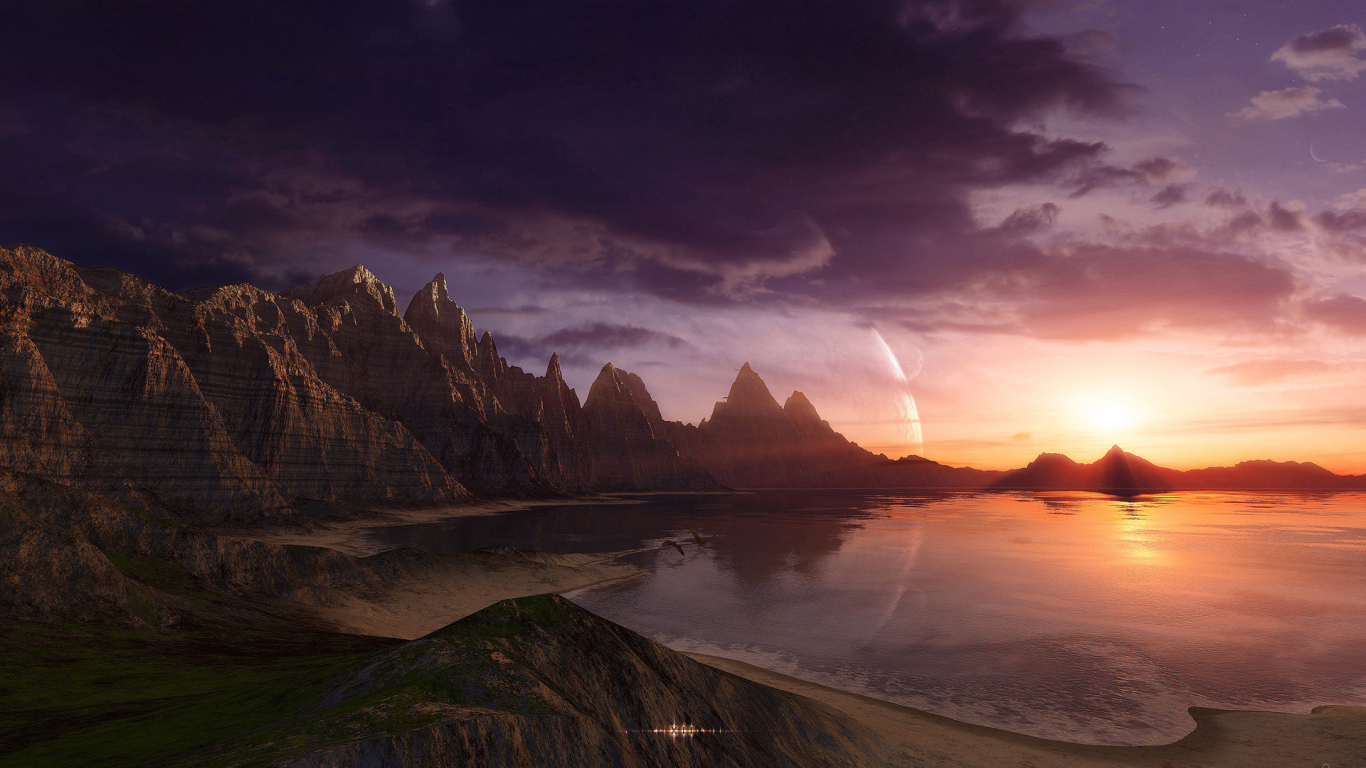 Горный пейзаж и вода