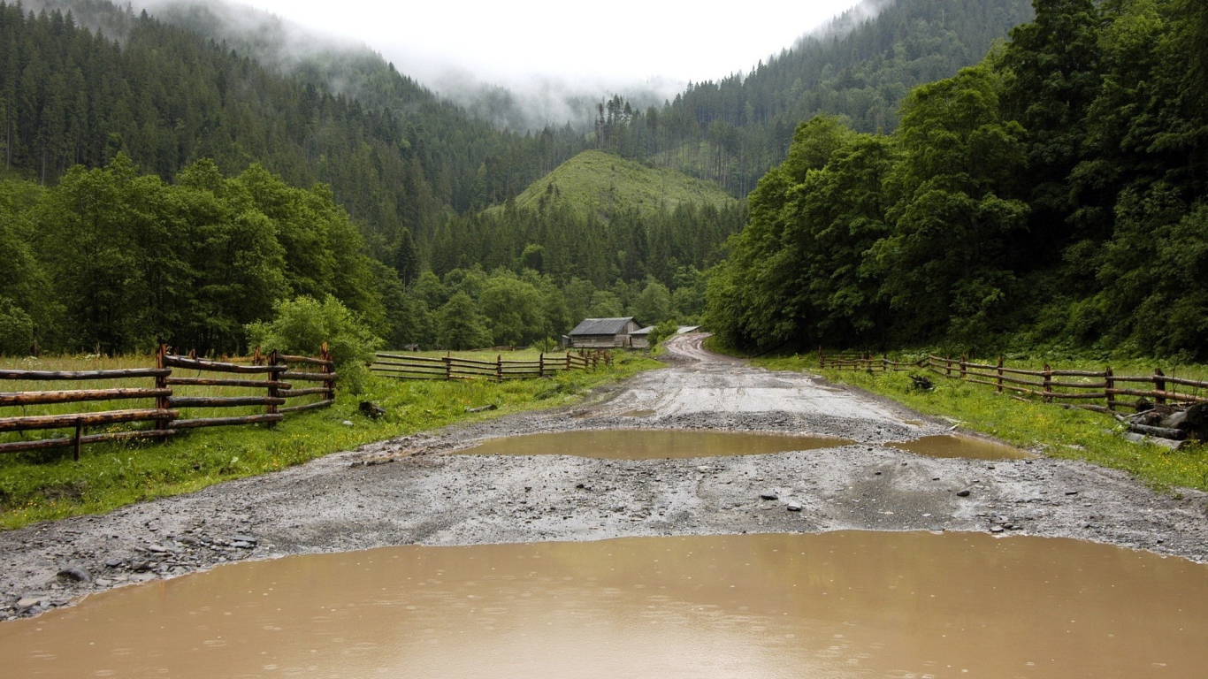 Дождь в горной долине