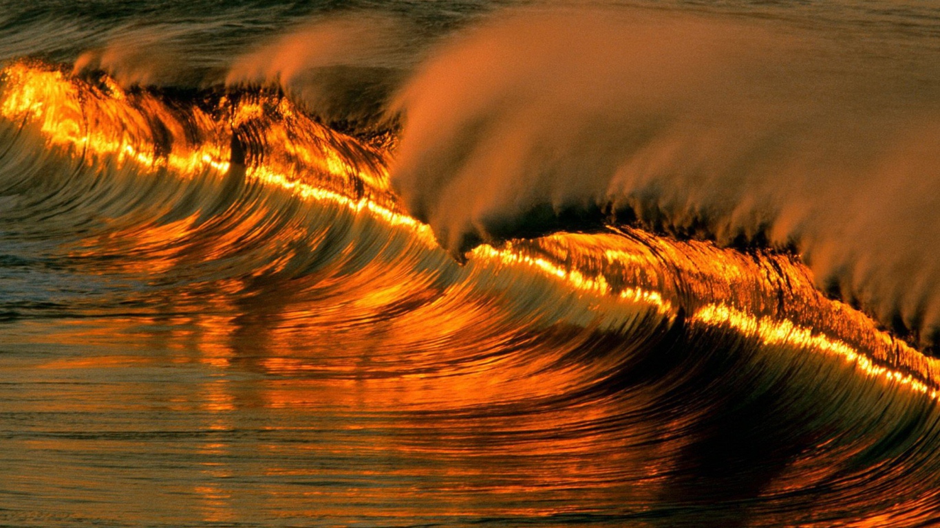 Солнце отражается в волне