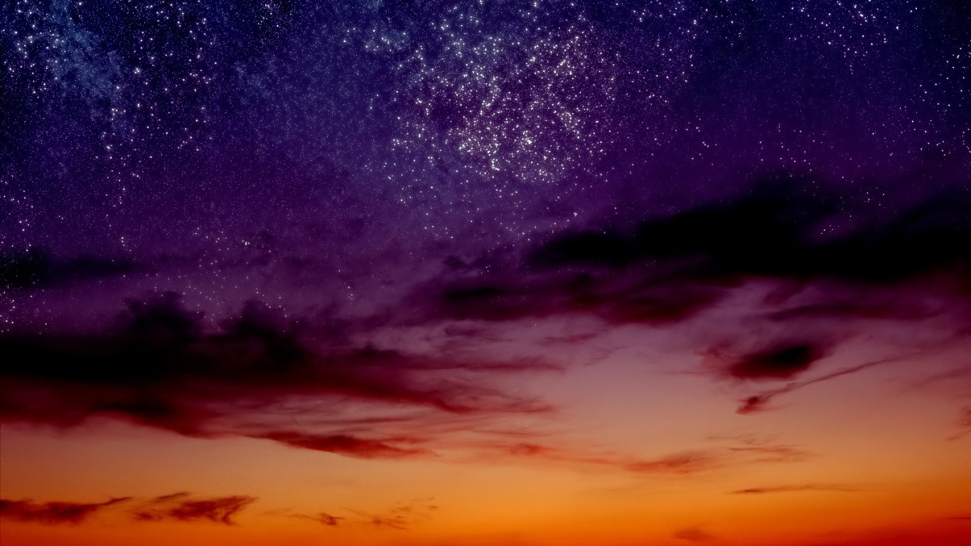 Звездное небо на закате