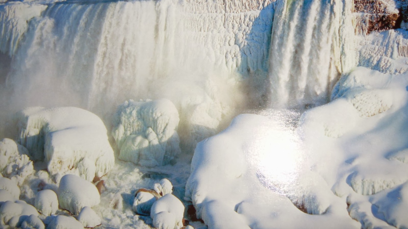 Замерзший Ниагарский водопад