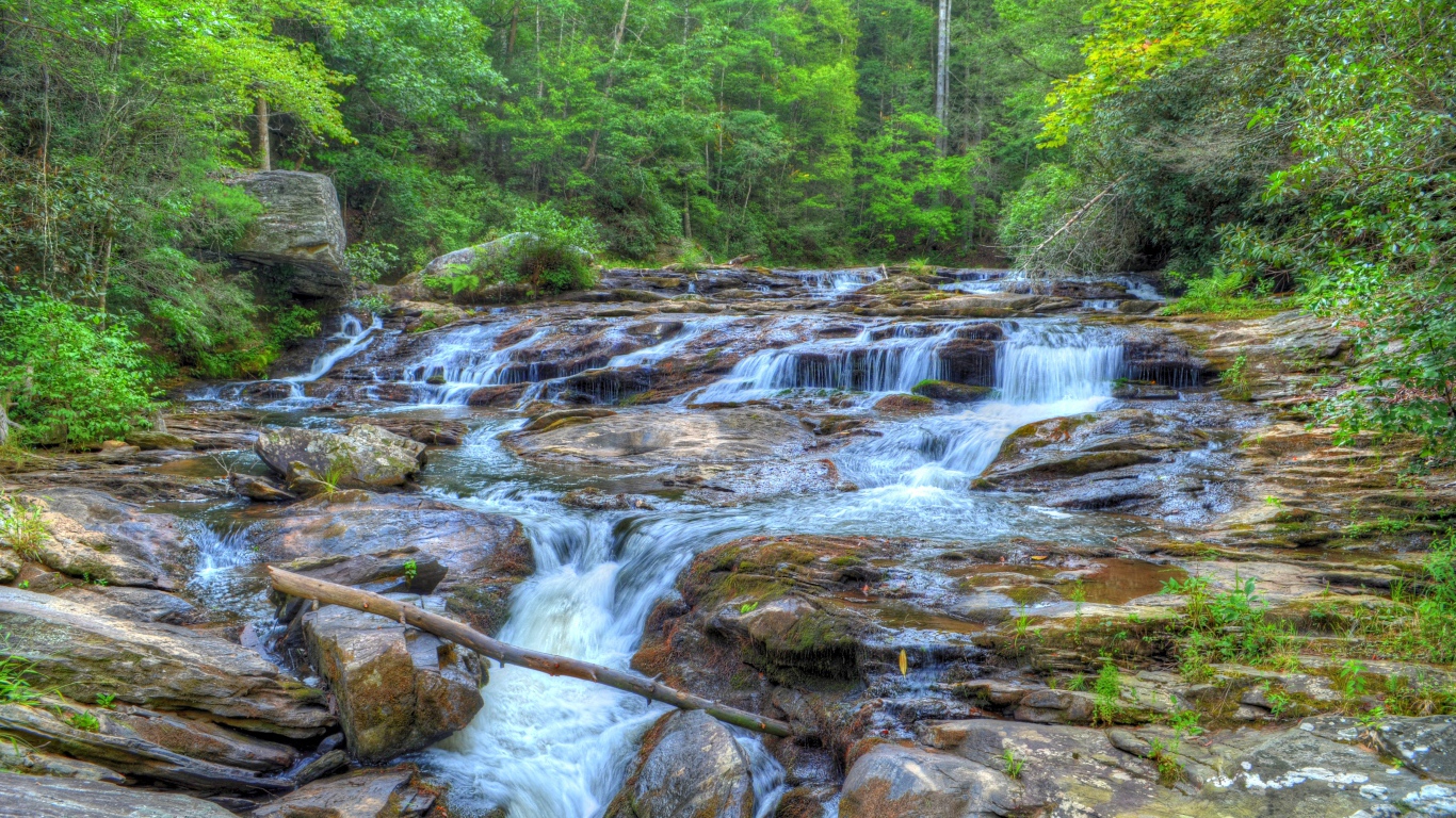 Водопад на лесной речушке