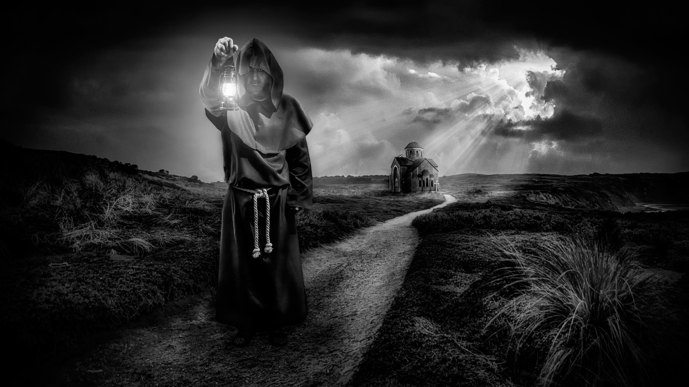 Монах на тропе