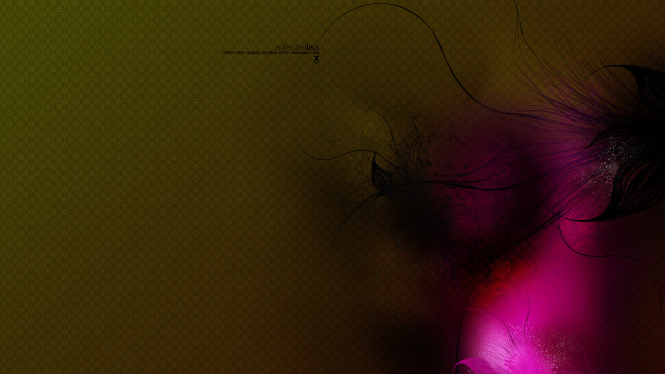 Черная и розовая пушинка