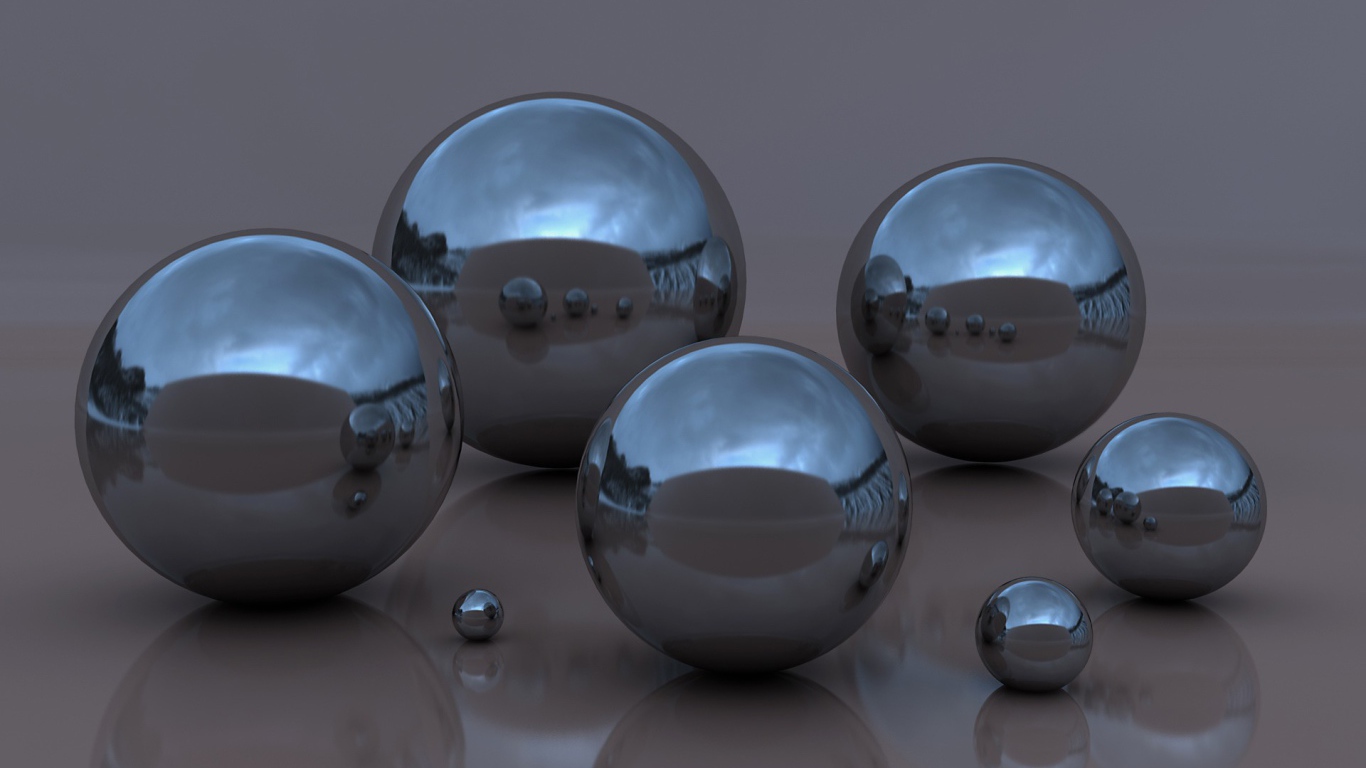 Блестящие шары с отражением