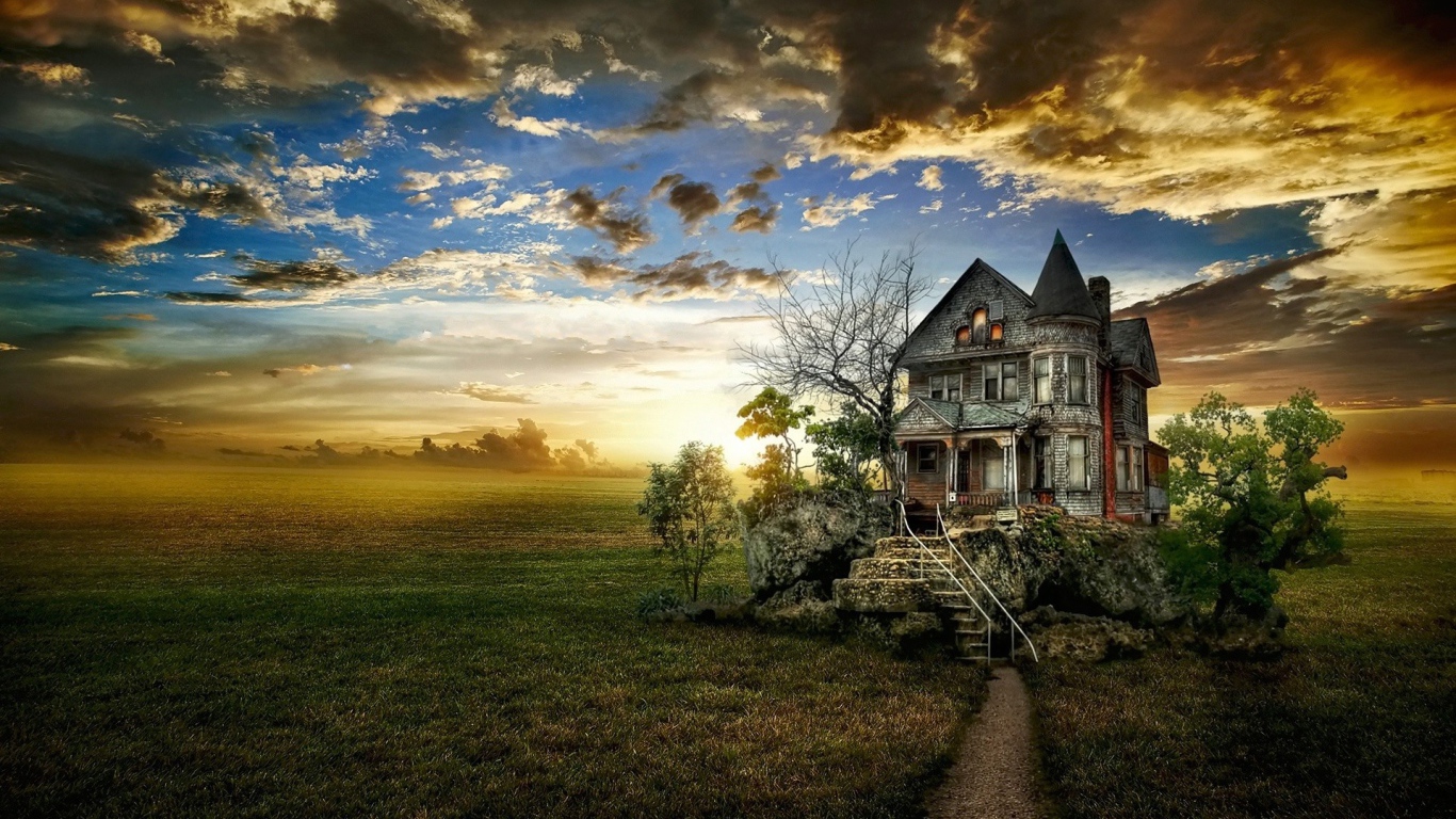 Тропинка к дому на камнях