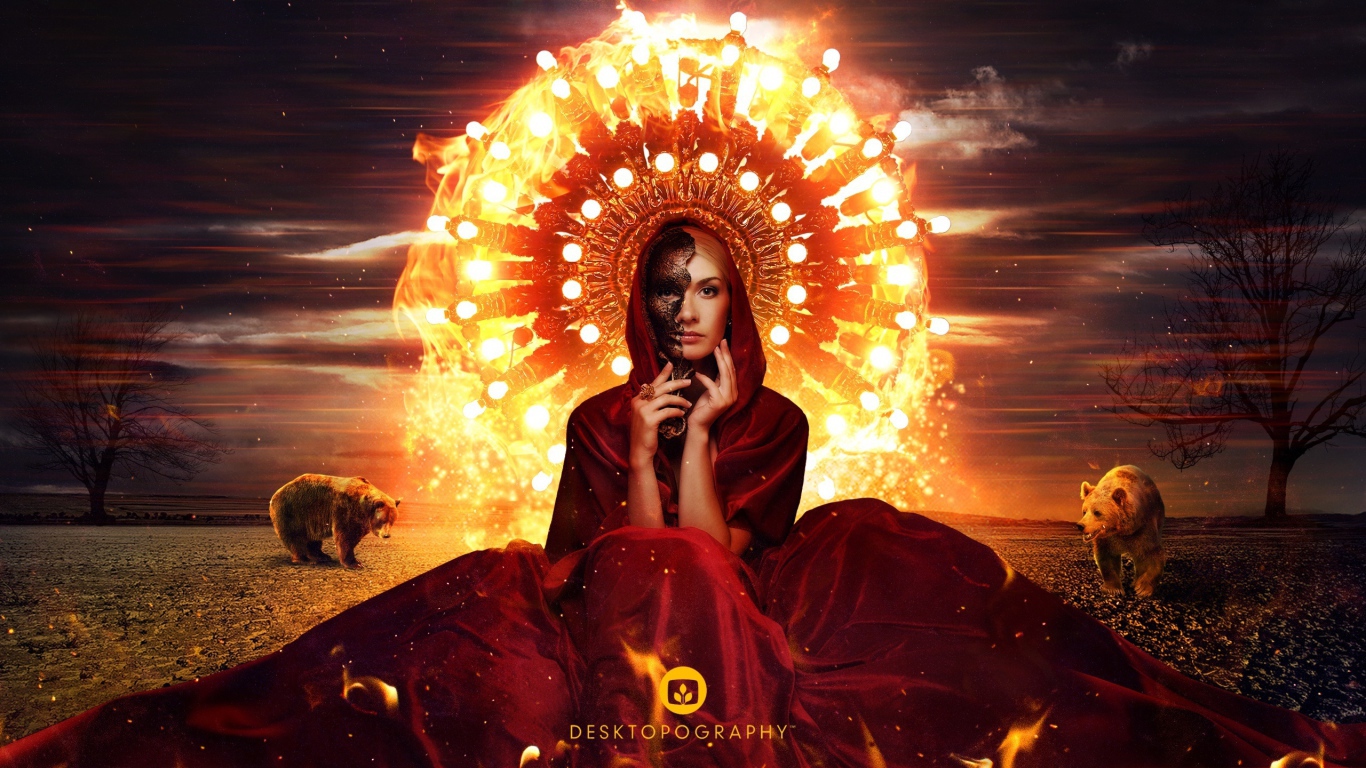 Девушка и медведи