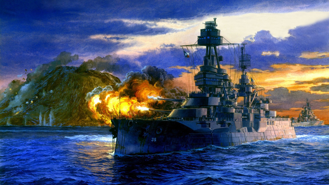 Корабль на закате