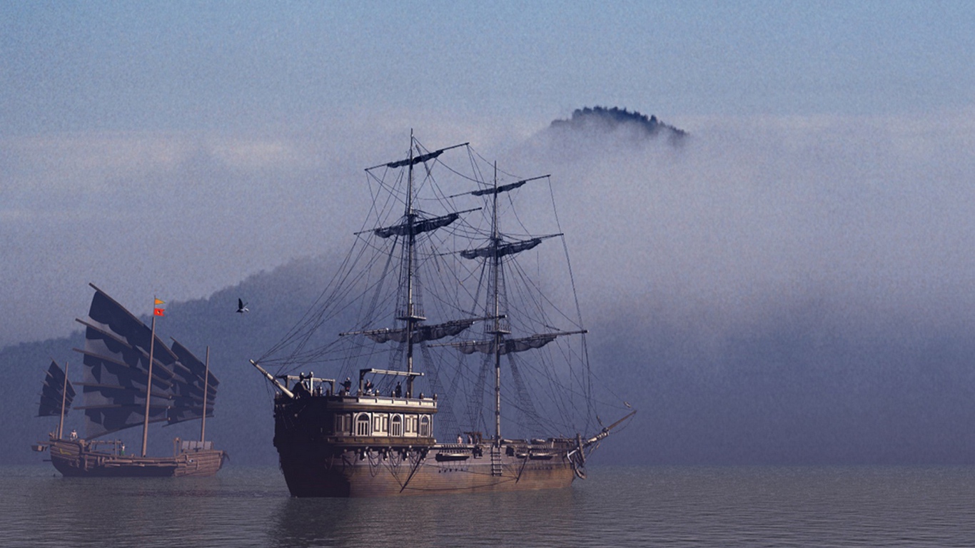 Парусники в тумане