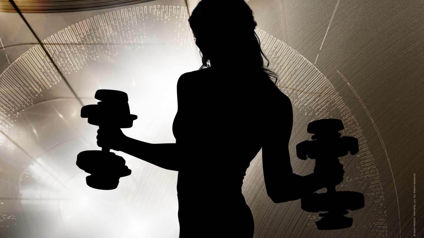 Силуэт девушки занимающейся фитнесом