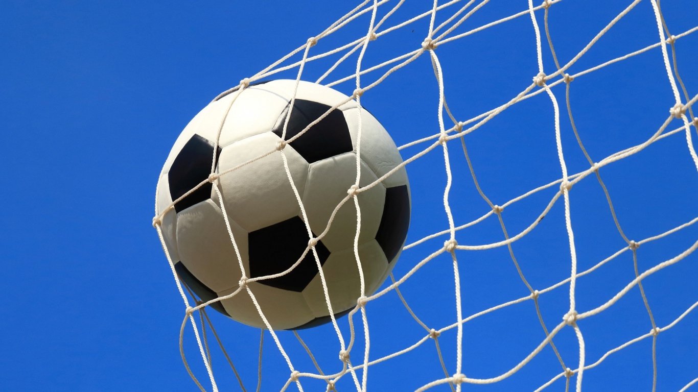Футбольный мяч в сетке