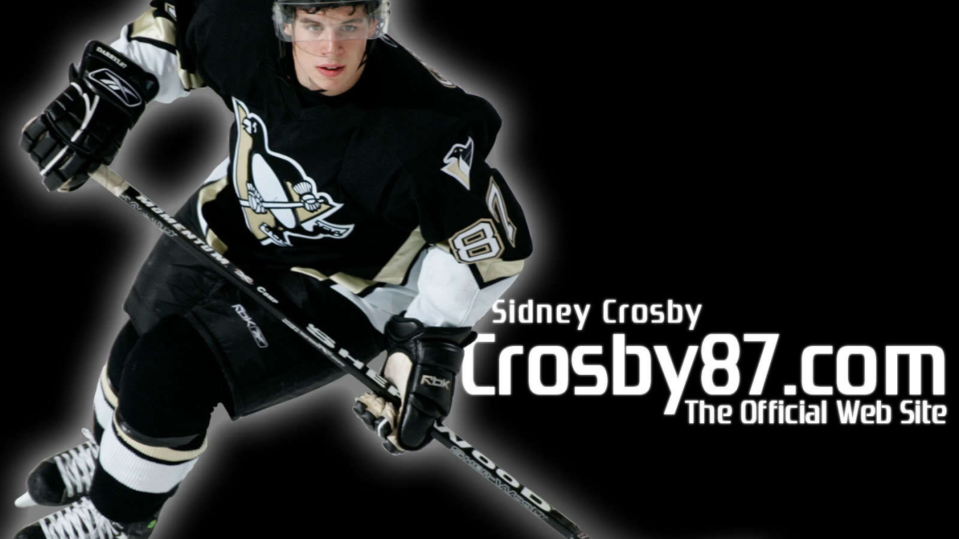 Сидни Кросби на черном фоне