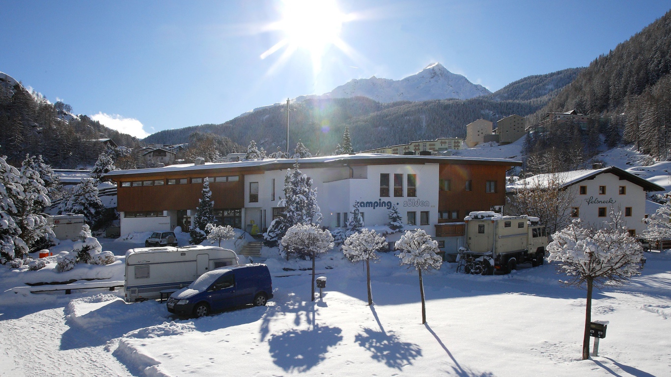 Кемпинг на горнолыжном курорте Зёльден, Австрия