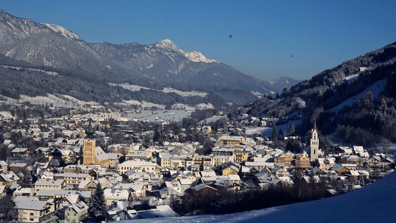 Город на горнолыжном курорте Шладминг, Австрия