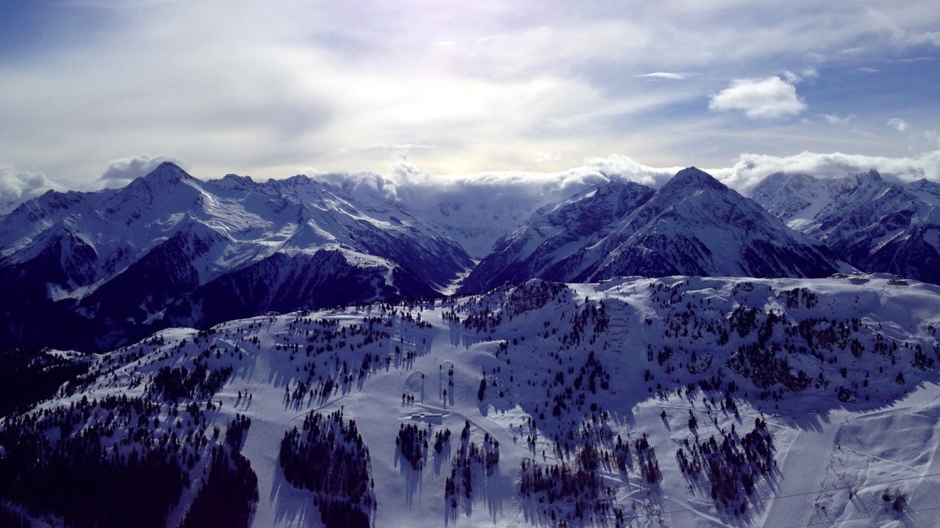 Горы на горнолыжном курорте Майрхофен, Австрия