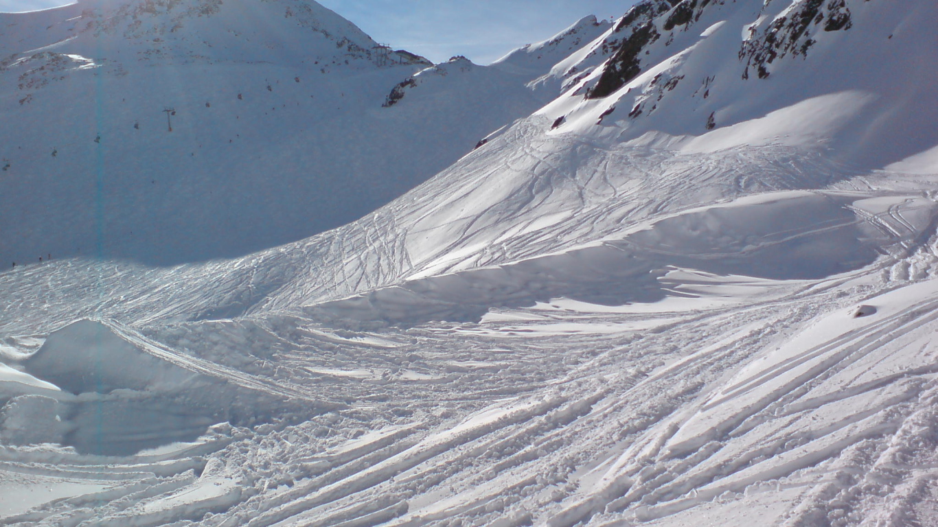 Горный склон на горнолыжном курорте Зёльден, Австрия