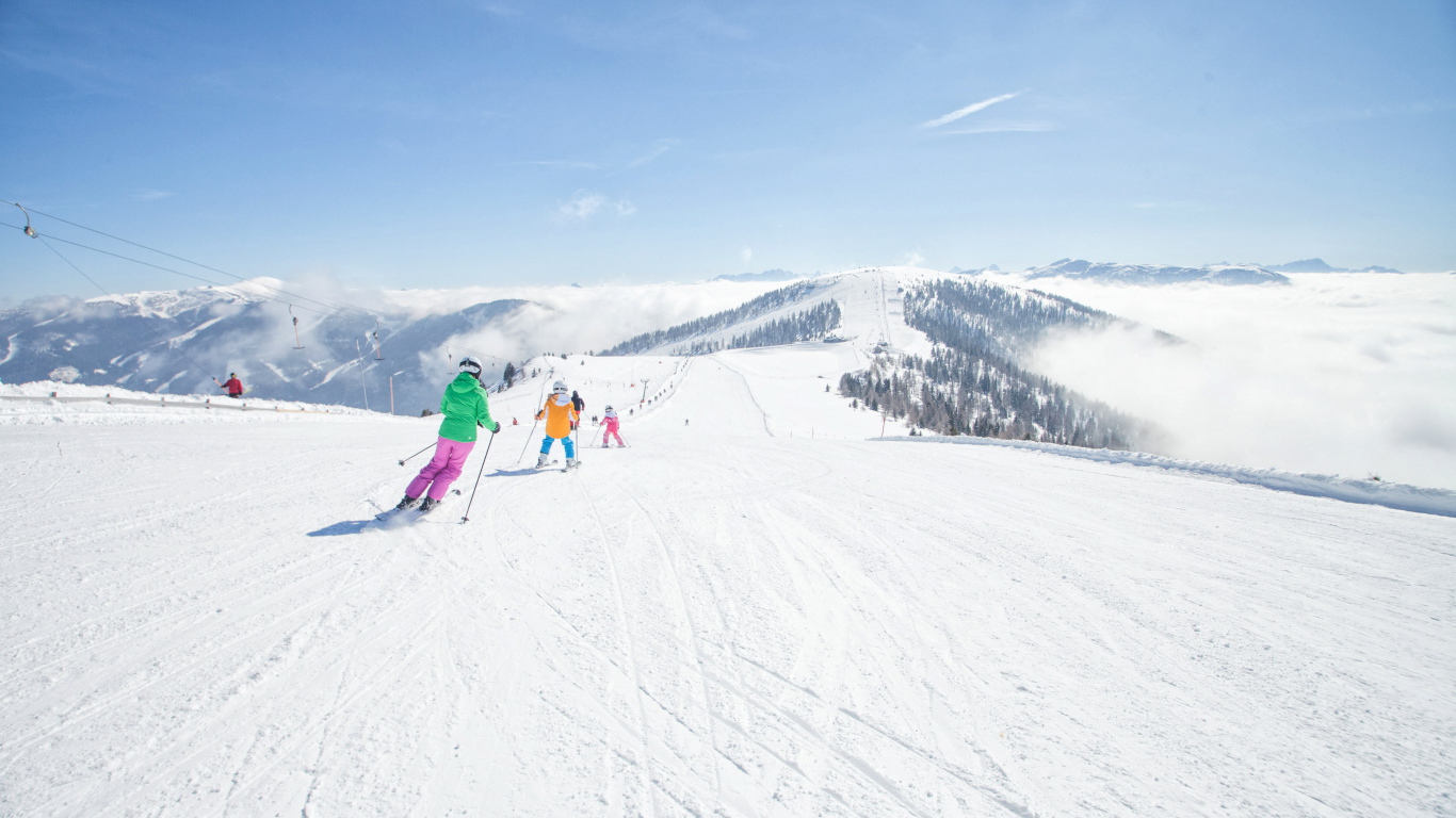 Лыжная трасса на горнолыжном курорте Бад Кляйнкирххайм, Австрия