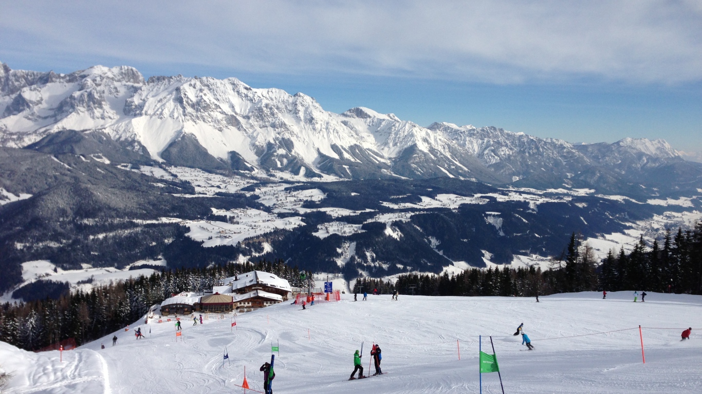 Лыжная трасса на горнолыжном курорте Шладминг, Австрия