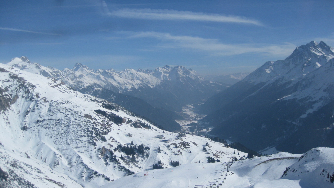 Лыжная трасса на горнолыжном курорте Сант Антон, Австрия