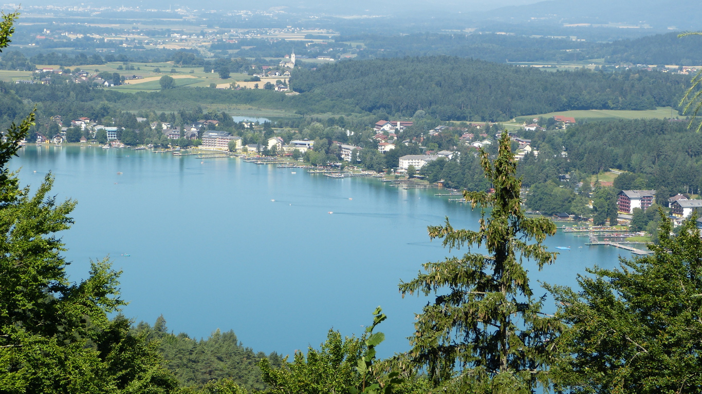 View from the mountain lake Klopeiner See, Austria