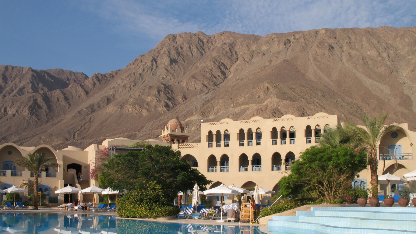 Бассейн в отеле на курорте Таба, Египет