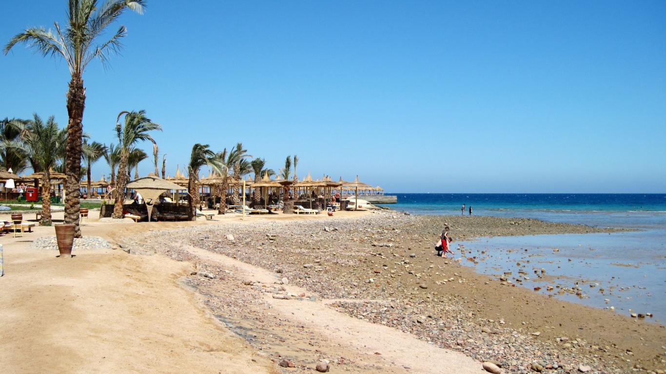 Summer vacation at the beach in the resort of Hurghada, Egypt