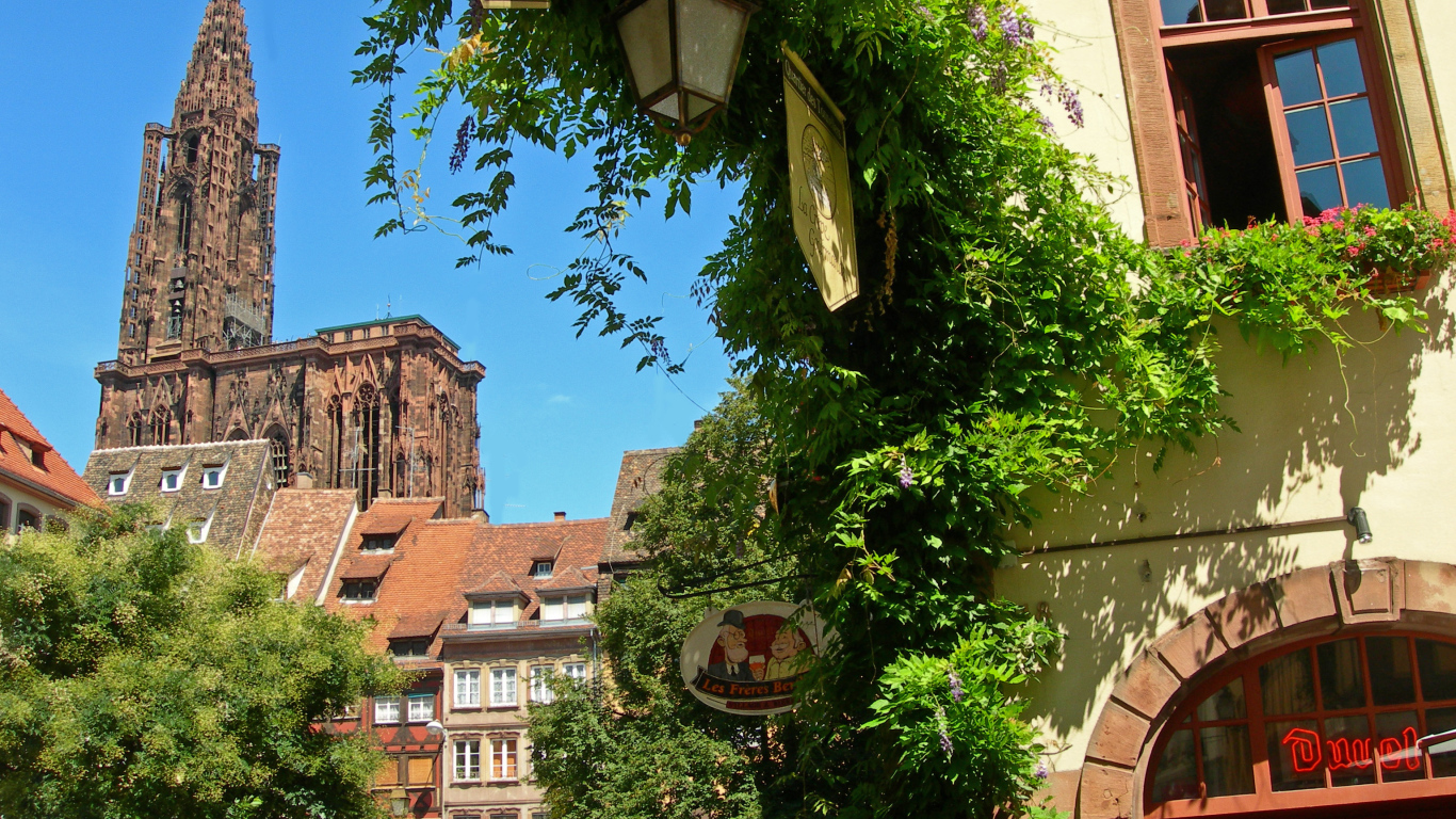 Зелень в городе Страсбург, Франция