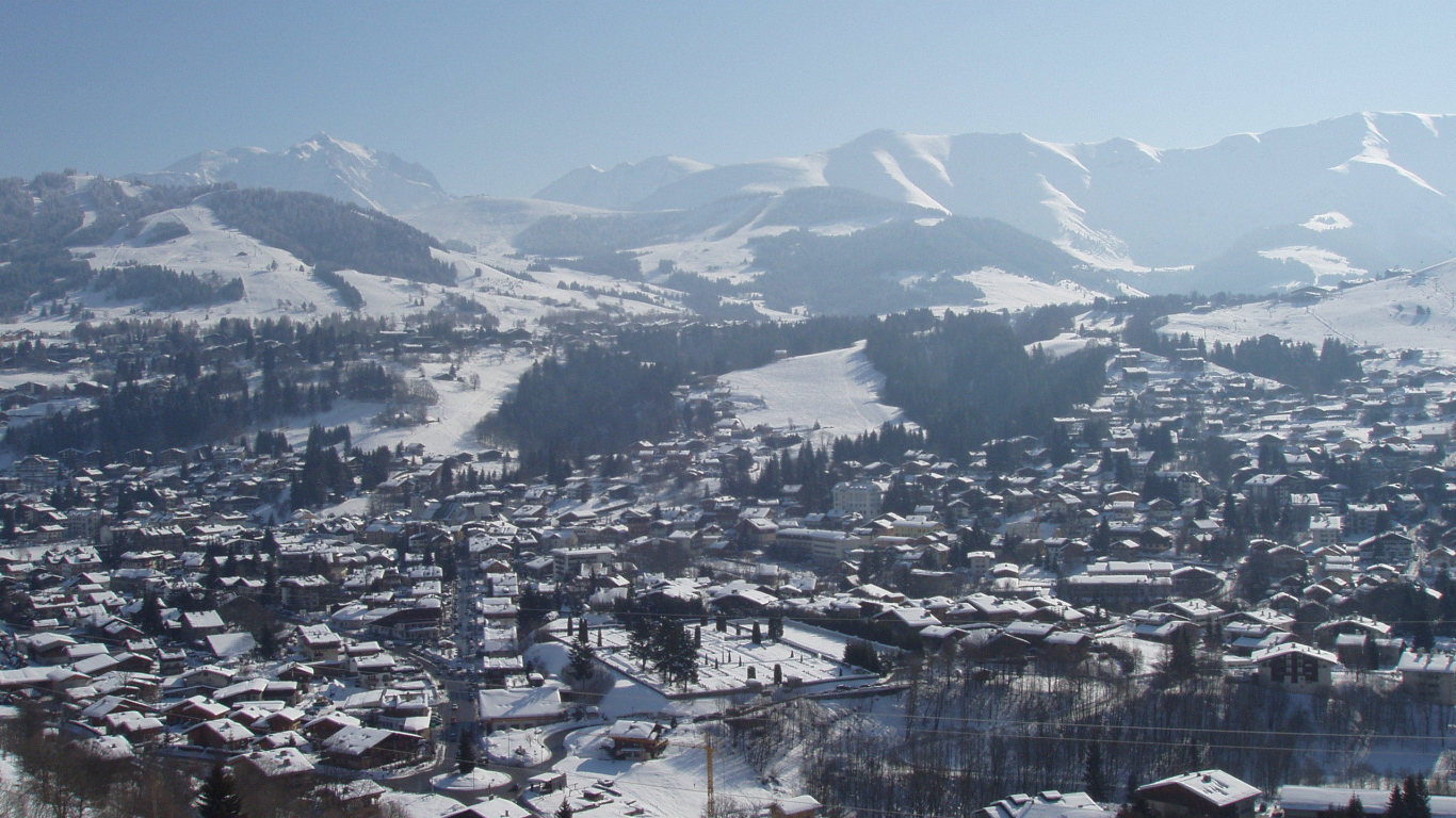 Панорама на горнолыжном курорте Межев, Франция